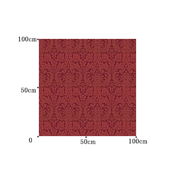 【クラシックモダン】ラグジュアリーな起毛のダマスク柄のドレープカーテン【SC-1291】ダークレッド