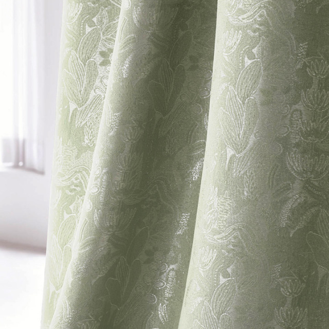 【北欧ヴィンテージ】穏やかな森をデザインした遮光カーテン【SC-1586】グリーン