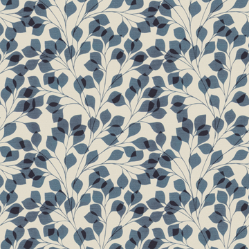 【北欧モダン】重なる葉柄のドレープカーテン＆シェード【SC-3114】ネイビー