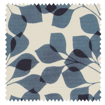 【北欧モダン】重なる葉柄のドレープカーテン＆シェード【SC-3114】ネイビー