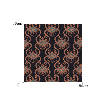 【ゴシック モダン】タッキーな装飾格子柄のドレープカーテン＆シェード【SC-3222】ブラック＆カッパー