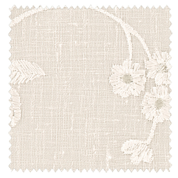 【フレンチシック】小花の刺繍のレースカーテン【UX-1462】ベージュ