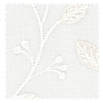 【フレンチシック】リーフ刺繍のレースカーテン【UX-1465】ホワイト＆ベージュ