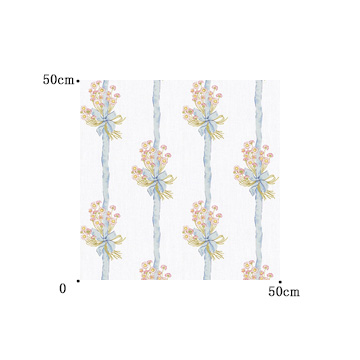 【シャビーシック】デイジーの花束柄のドレープカーテン＆シェード【UX-2170】ホワイト＆ブルー