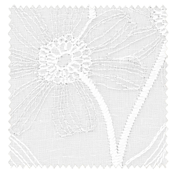 【フレンチシック】繊細な花のステッチ刺繍のレースカーテン【UX-2489】ナチュラルホワイト