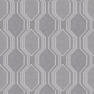 【ミッドセンチュリー】シックな幾何学柄のドレープカーテン＆シェード【UX-5009】ライトグレー