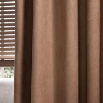 【ブルックリンスタイル】スウェードの遮光カーテン【UX-7243】ライトブラウン
