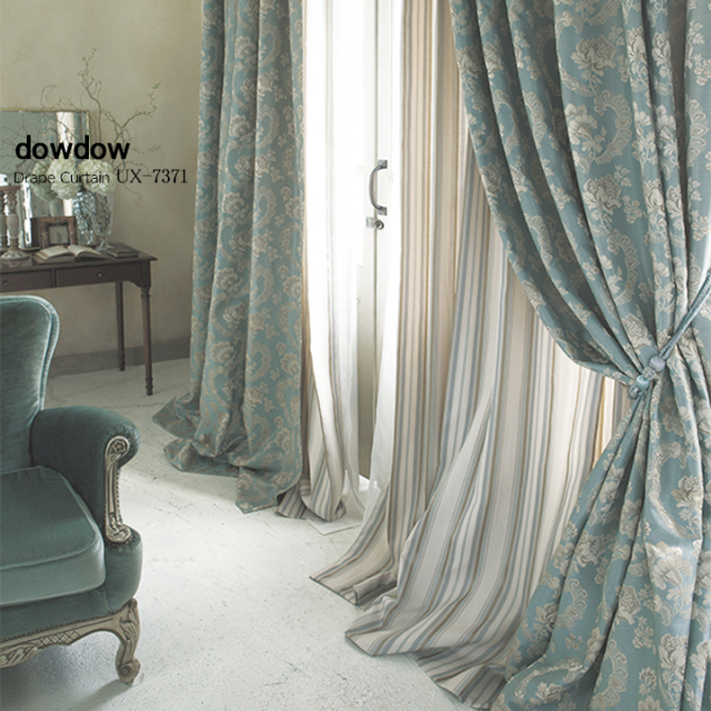 アンティーク クラシック】アンティークの花柄のドレープカーテン【UX