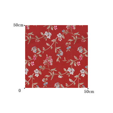 【アメリカン クラシック】アンティークな花柄の高級ドレープカーテン【UX-7383】レッド