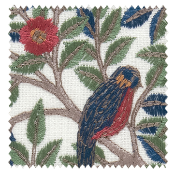 【ウィリアム モリス】刺繍の「ケルムスコット-ツリー」のドレープカーテン【UX-7431】