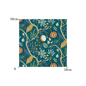 【ミッドセンチュリー】レトロな花柄のドレープカーテン【UX-7485】グリーン