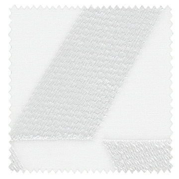 【イタリアンモダン】幾何学柄のボトム刺繍のレースカーテン【UX-7565】ホワイト＆グレー