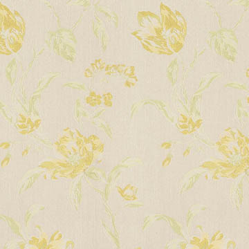 【フレンチ カントリー】可憐な花柄のジャガード織のドレープカーテン【UX-8116】イエロー