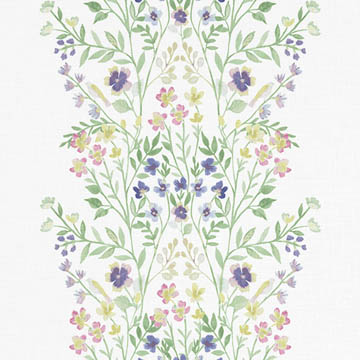 【フレンチ カントリー】透水彩画の花柄プリントのレースカーテン【UX-8611】グリーン