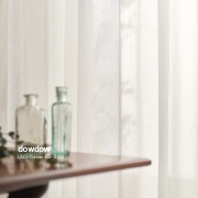 【ナチュラルモダン】綿混の無地のレースカーテン【ES-3198】アイボリー