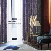 【イタリアン モダン】豪華なジャガード織のクラシック柄のドレープカーテン【HS-1071】バイオレット