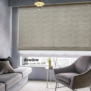 【イタリアンモダン】ウェーブデザインのドレープカーテン【HS-1135】ベージュ