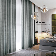 【イタリアンモダン】ウェーブデザインのドレープカーテン【HS-1136】グレー