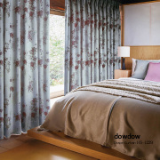 【和モダン】芍薬の花柄の遮光カーテン【HS-1229】浅縹（あさはなだ）