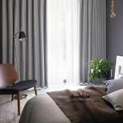 【ミッドセンチュリー】ナチュラルなストライプの遮光カーテン【HS-8416】ブラウングレー