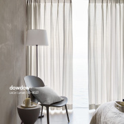 【イタリアンモダン】リネンライクの遮熱レースカーテン【HS-8527】アイボリーグレー