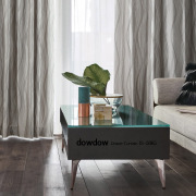 【ミッドセンチュリー】透明感のあるウエーブラインのドレープカーテン【IS-5065】グレー