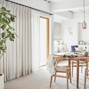 【北欧モダン】クラック模様のドレープカーテン＆シェード【LX-9123】アイボリー