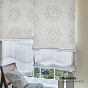 【イタリアンモダン】オーナメント刺繍のカーテン【RZ-5039】ペールグレー