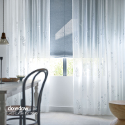 【フレンチシック】いろいろな草花の刺繍レースカーテン【RZ-5046】ホワイト