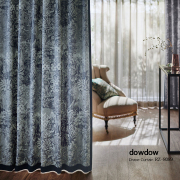 【アメリカンクラシック】森の風景のジャガード織のドレープカーテン【RZ-8089】ネイビー