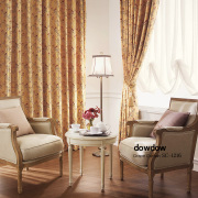 【アンティークラシック】シノワズリ調のクラシック柄のジャガード織のドレープカーテン【SC-1216】オレンジベージュ