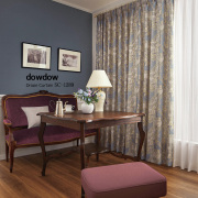 【アンティークラシック】アラベスクの花柄のジャガード織のドレープカーテン【SC-1289】グレー