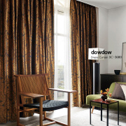 【イタリアン モダン】重なり合う葉柄の遮光カーテン【SC-3600】アンティークゴールド