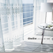 【ゴシック＋モダン】クラシック幾何学柄の刺繍のレースカーテン【SC-4355】ナチュラルホワイト