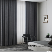 【シンプルモダン】シャープな無地の遮光カーテン【UX-3375】ブラック＆シルバー