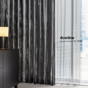 【イタリアンモダン】光沢のクラッシュ・ベルベットのドレープカーテン【UX-7055】チャコール