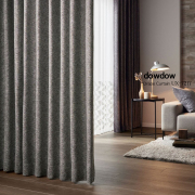 【イタリアンモダン】ラグジュアリーな杢調の遮光カーテン【UX-7217】ダークグレー