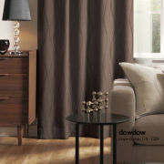 【ナチュラルモダン】ツイード調の縦ウェーブ柄の遮光カーテン【UX-7328】ブラウン