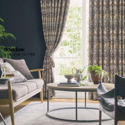 【ウィリアム モリス】いちご泥棒のドレープカーテン【UX-7465】ブラウン