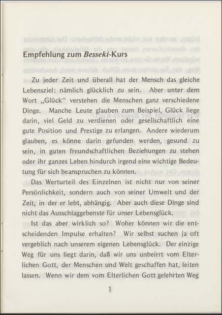 別席のすすめ　（ドイツ語）