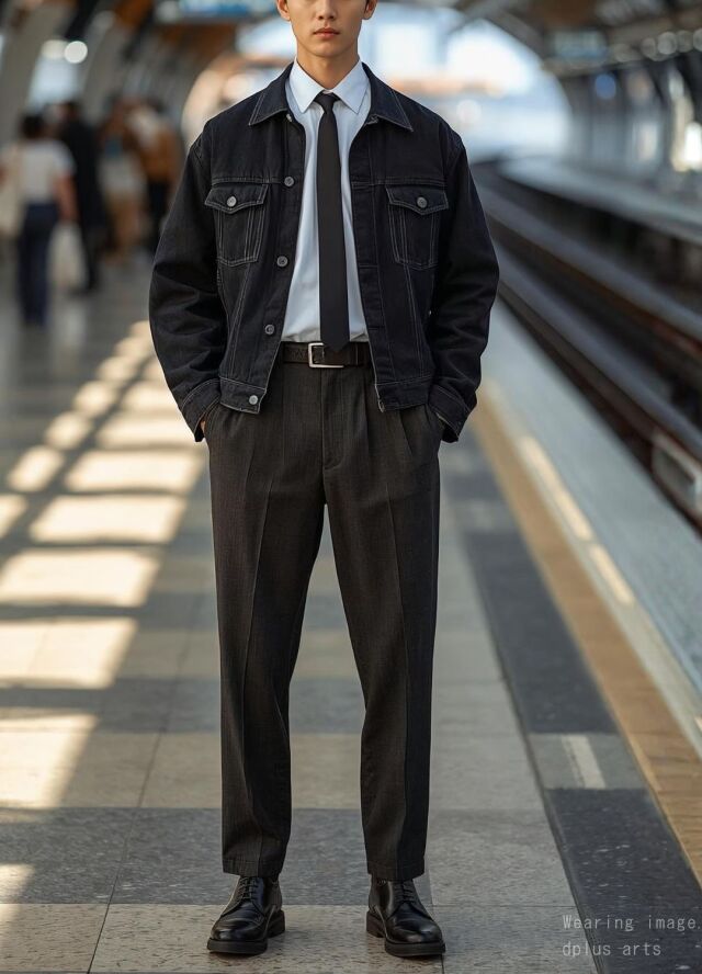 極美品 サンローランパリ ソリッドタイ ナロータイ ネクタイ チェーン 黒 slp-200217-01_x.jpg