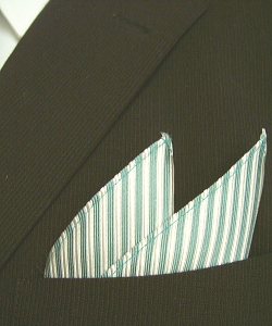 縦ストライプ ポケットチーフ シルク