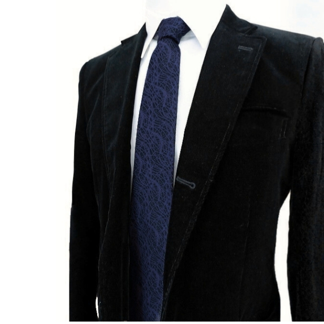 ロング ネクタイ 幾何学 ウェーブ シルク 京都 西陣織 日本製 | ネック