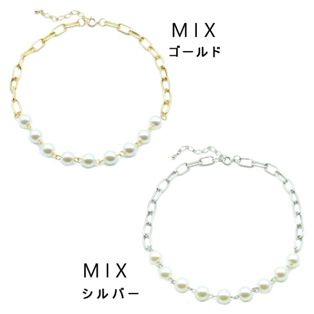 no50_necklace 【メンズ・レディースパールネックレスブレスレット】 1004ST ネックレス スマイル ビーズ パール メンズ レディース
