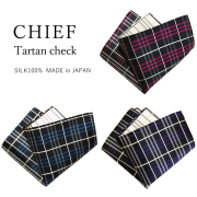 西陣織 ポケットチーフ シルク タータンチェック 柄 ビジネス 結婚式 パーティー フォーマル カジュアル 絹 日本製 メール便 dplus arts