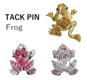 【特別価格！在庫限りで終了】タックピン カエル 蛙 ラッキーモチーフ お守り 縁起が良い メンズ レディース アクセサリー キラキラ メール便