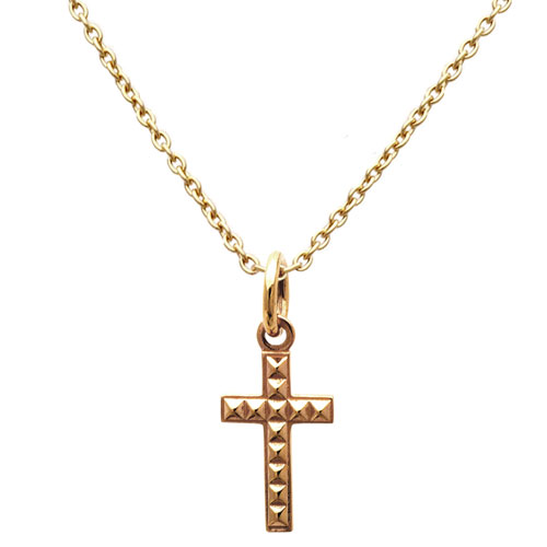 【送料無料】Dr MONROE(ドクターモンロー) K10スタッズゴールドクロスネックレス　CH-06-K10-AJ-01