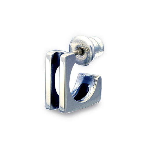 Dr MONROE(ドクターモンロー)  ダブルラインスクエアフープピアス PE-47-SV