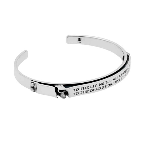 【送料無料】Dr MONROE(ドクターモンロー)　メッセージスカルバングル　BR-35-SV