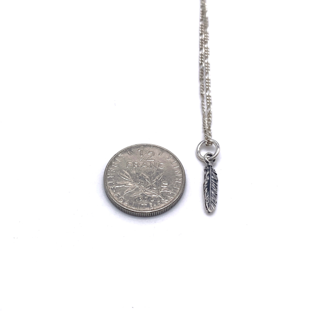 フェザーネックレス、snd-ch03、シルバー925製